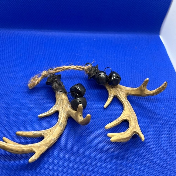 Rustic Antler Ornaments with Black Bells - Picture 1 of 5